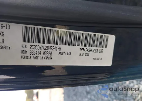 2013 Dodge Challenger Sxt z USA, uszkodzony, nr VIN 2C3CDYAG2DH724175